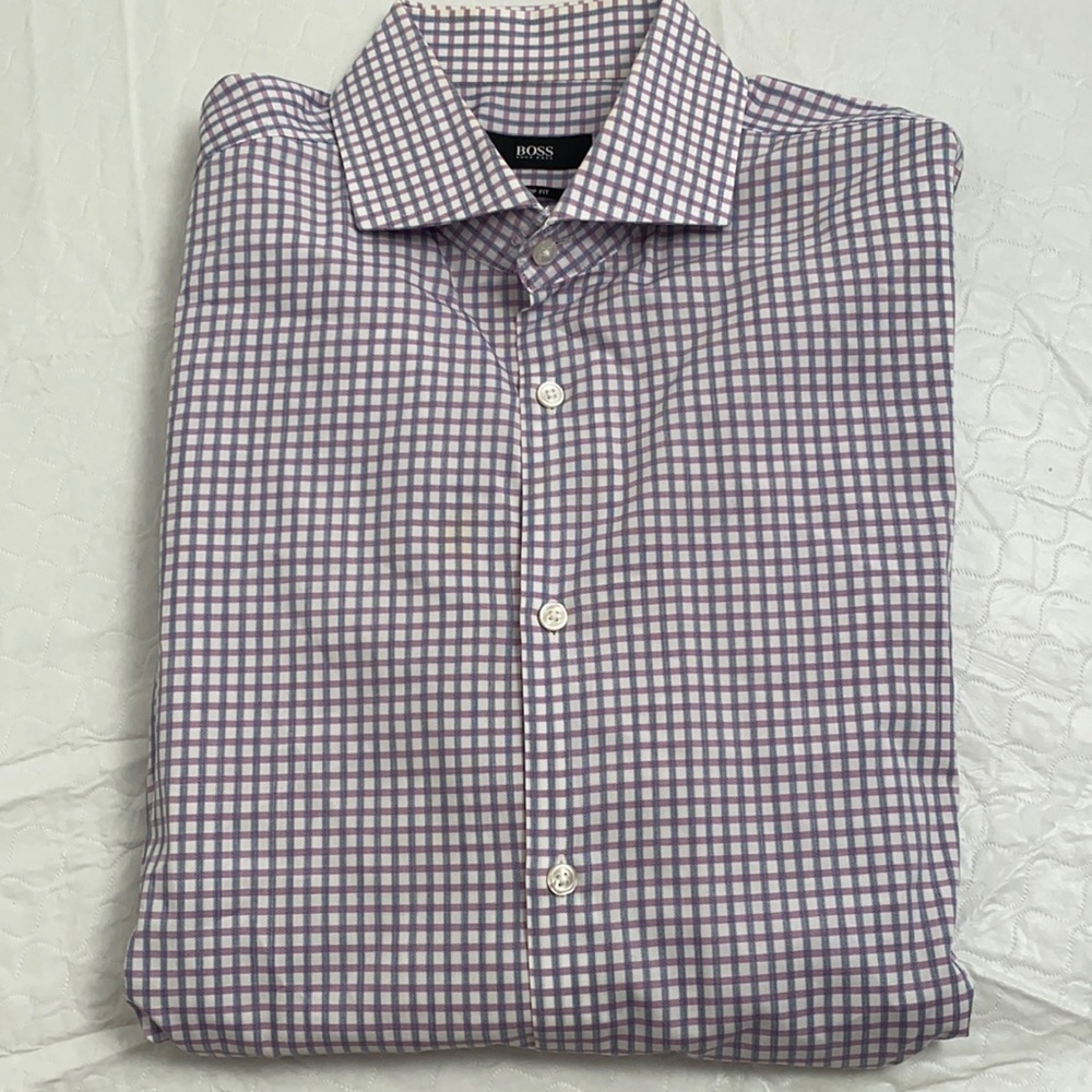 BOSS Hugo Boss checkered men’s button down shirt